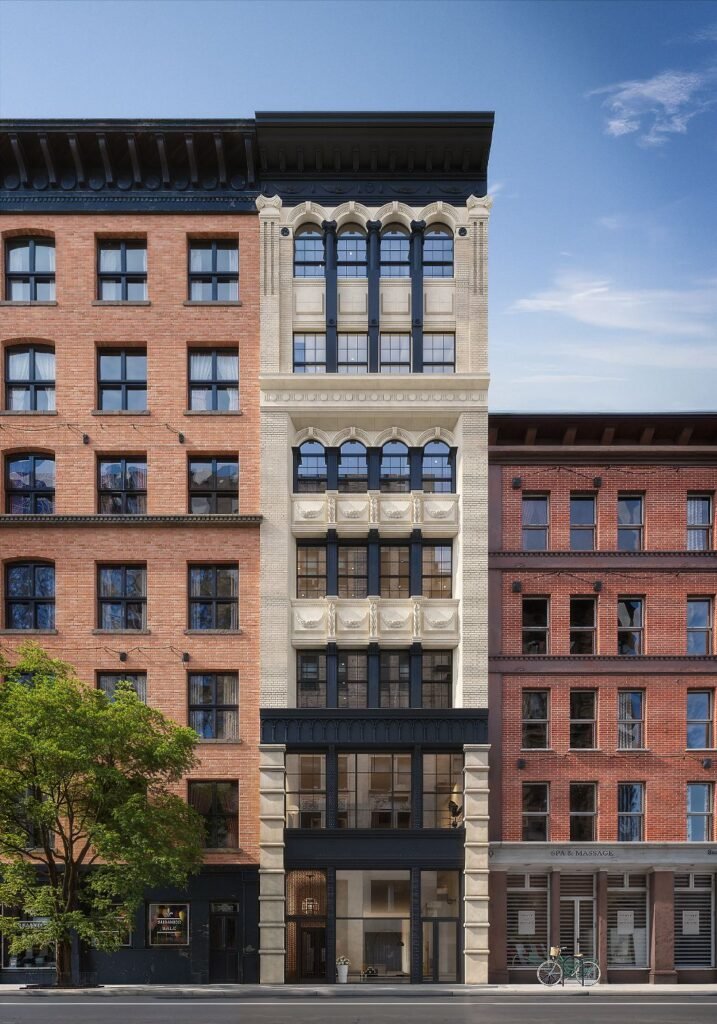 3d exterior rendering showing a townhouse on 84 invercity place in Manhattan NYC