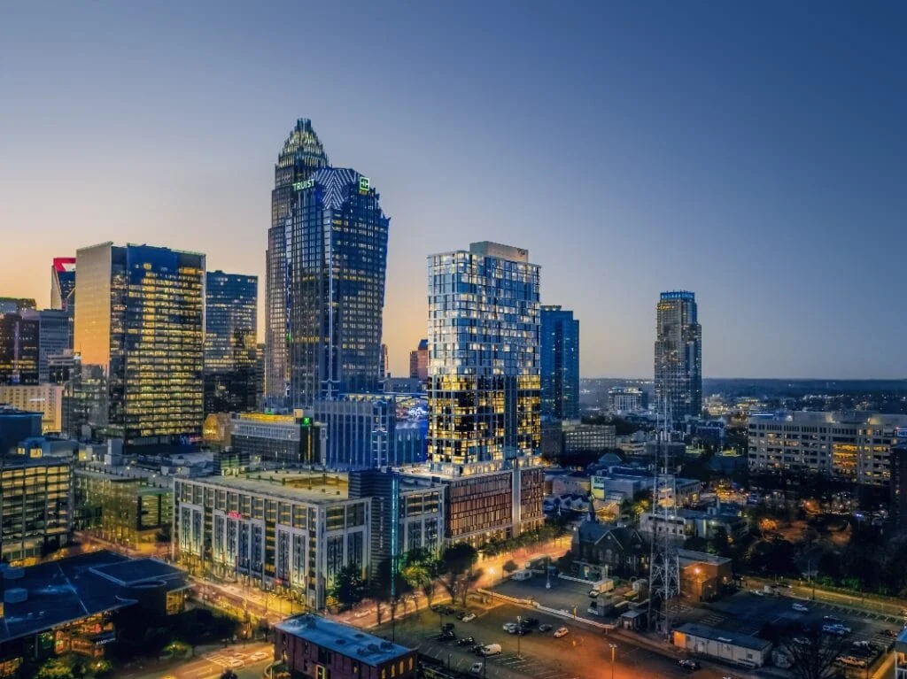 Aerial 3D rendering for planning permission of the VeLa development in Charlotte, NC