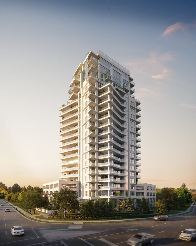 3D exterior rendering of Vivere by Solterra in Surrey, BC