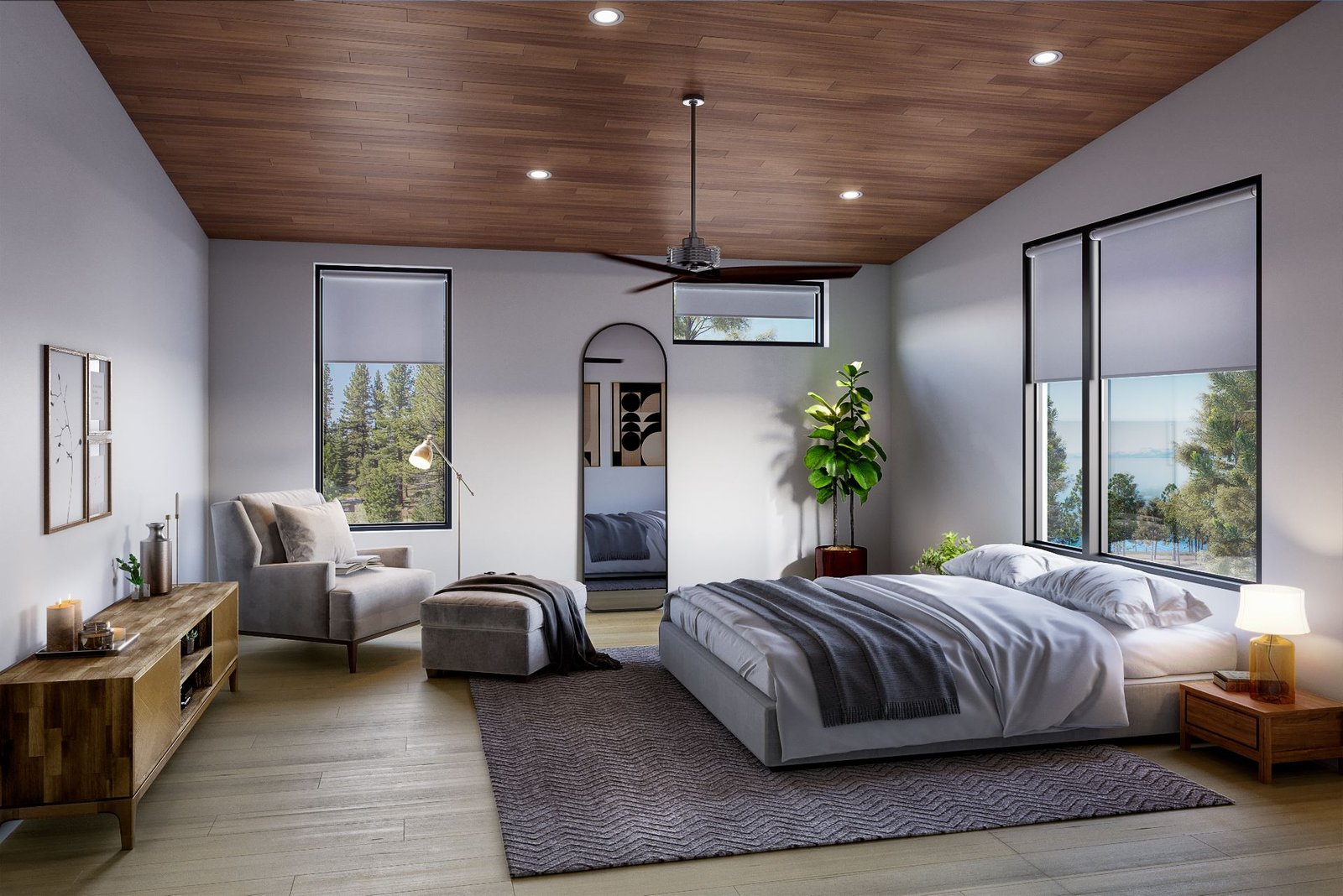 3D interior rendering alpine view lake tahoe