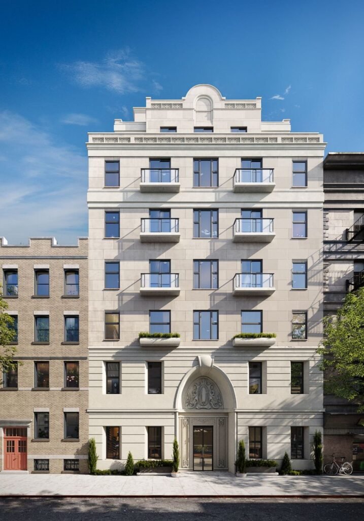 3d exterior rendering showing a building at 213 E 83rd Street, New York