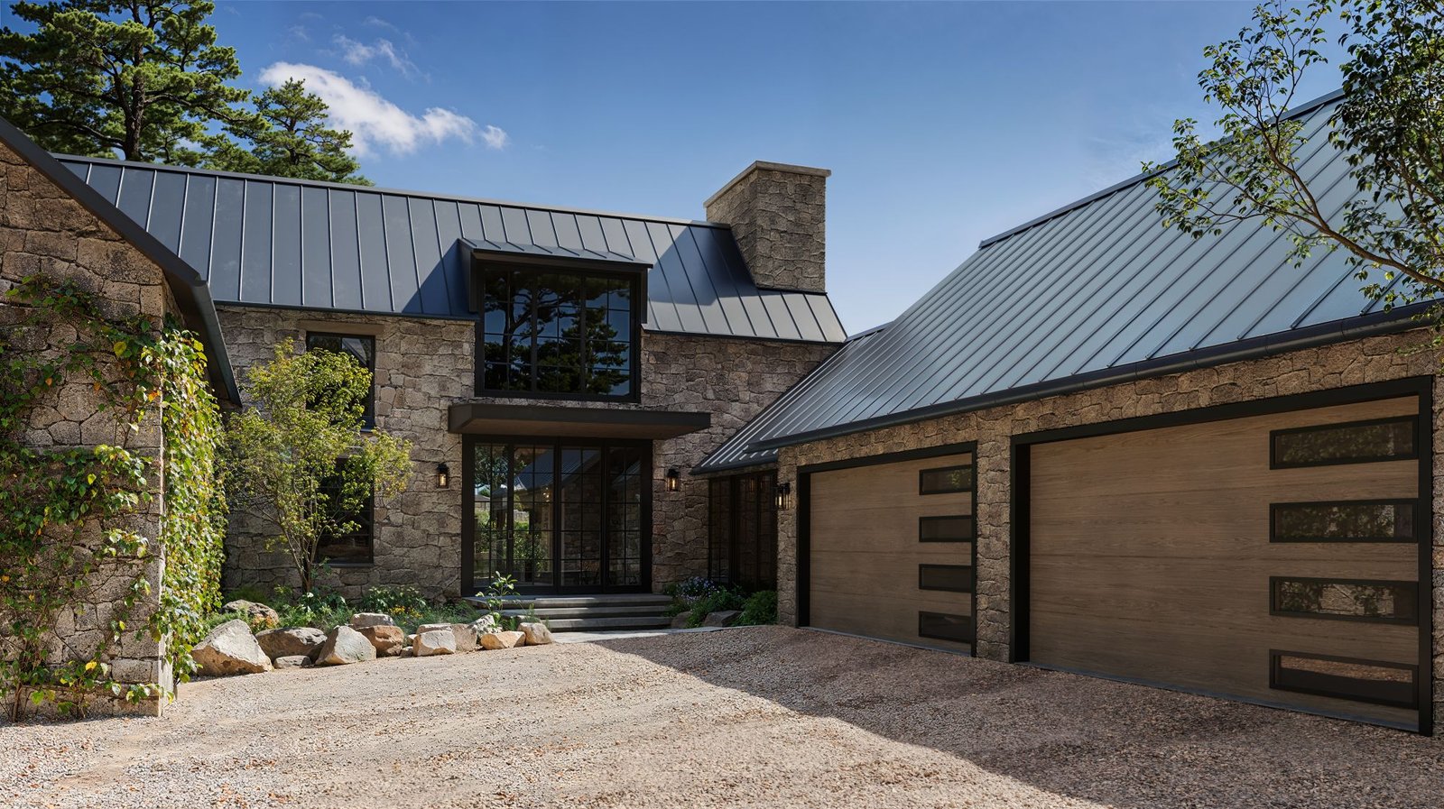 3d exterior rendering modern house