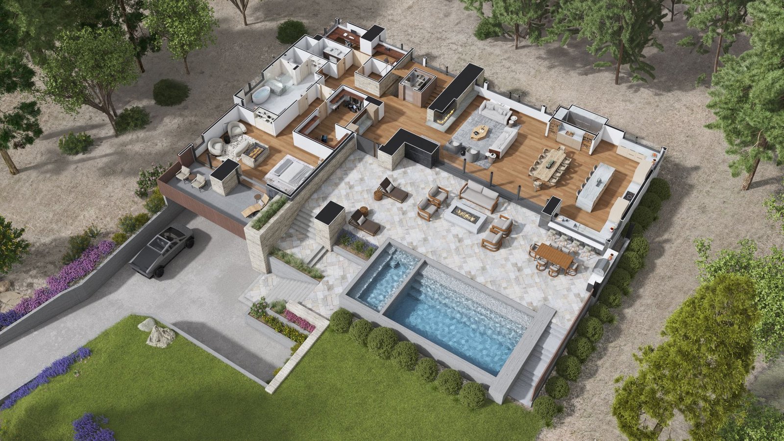 3d floor plan rendering 3532 Knob Point 108 Carson City