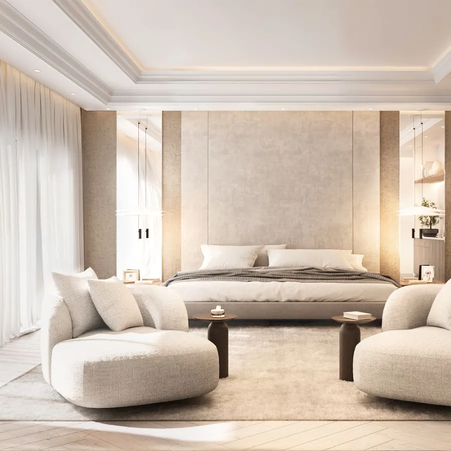 3D interior rendering of a custom residence on Chatsboro Drive in Los Angeles, created for design visualization