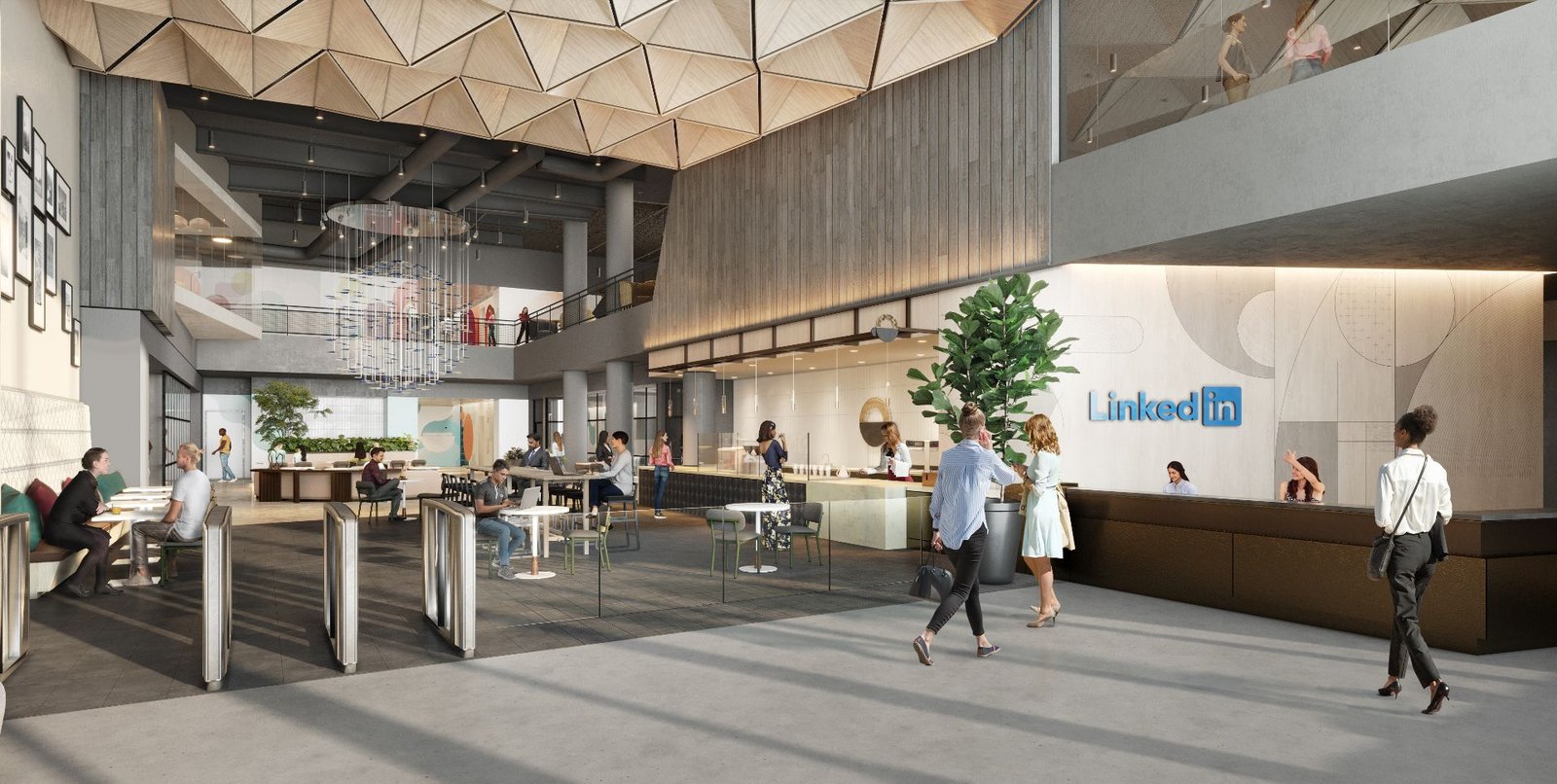 3d interior rendering new headquarters linkedin palo alto