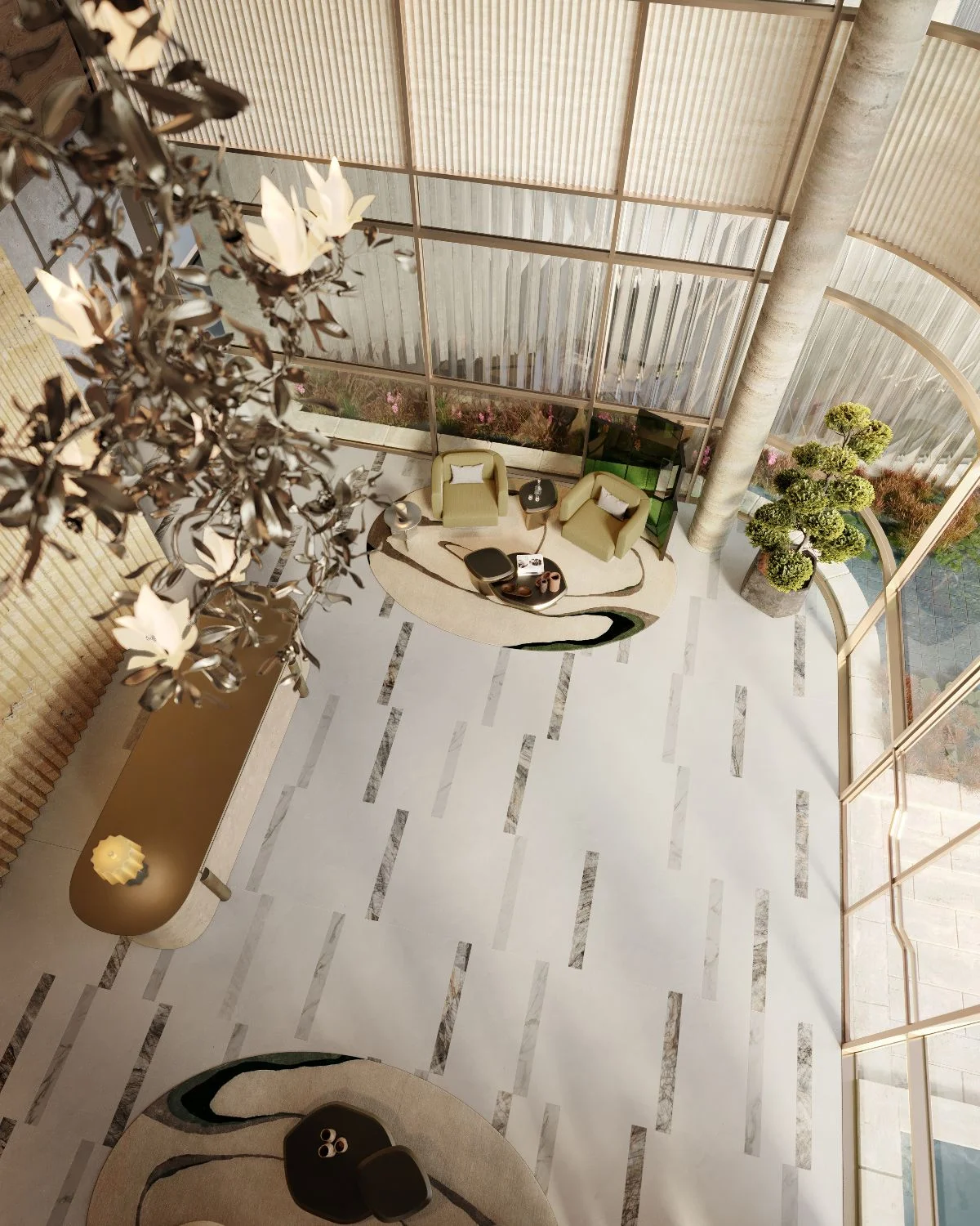Interior architectural renderings showcasing modern residential and real estate interiors