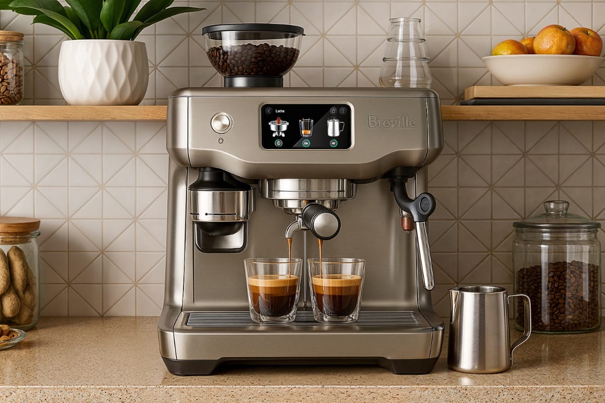 3D product rendering of a coffee machine