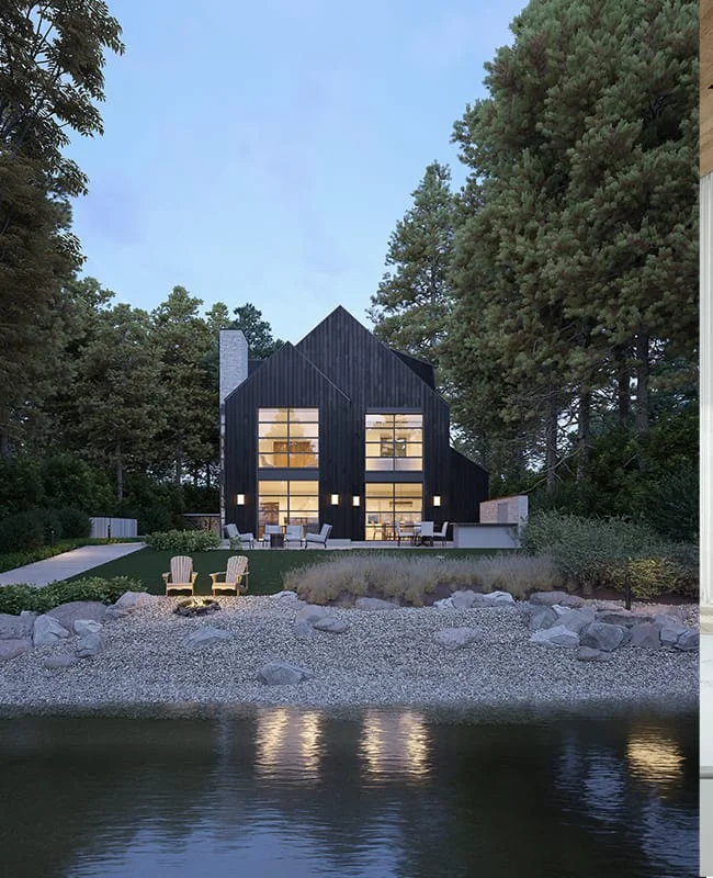 Residential exterior 3D rendering