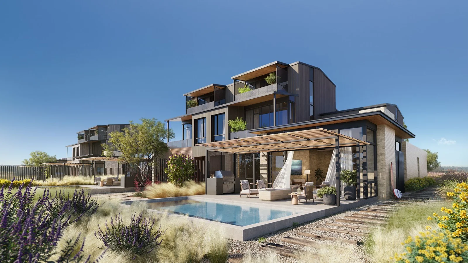 3d exterior rendering austin surf club texas