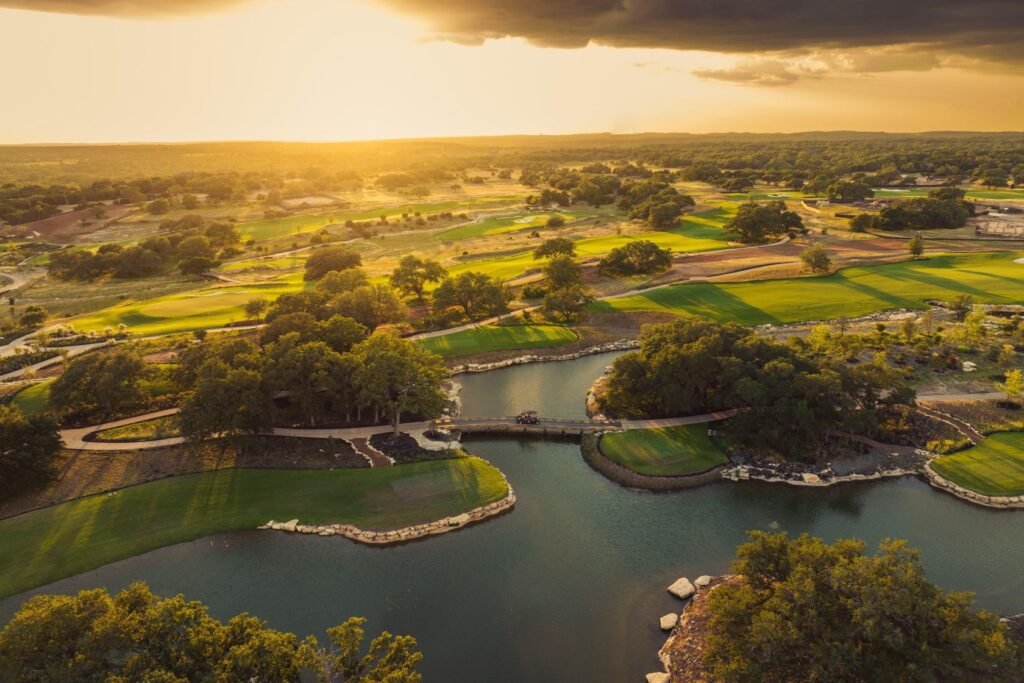 picture showing an aerial view of nature nearby olf and Ranch Driftoow - a luxury neighbourhood in Austin, Texas