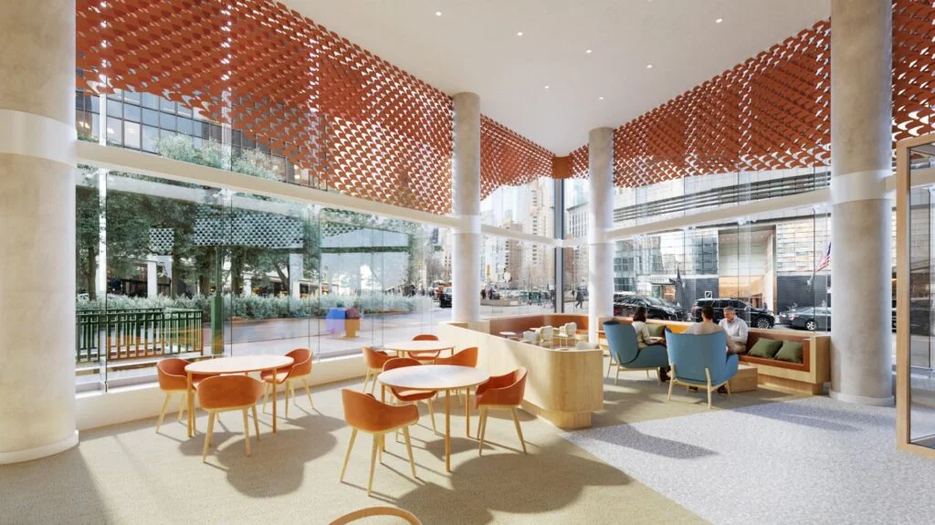 3d interior rendering capital one cafe 1843 Broadway, New York, NY 10023, Estados Unidos