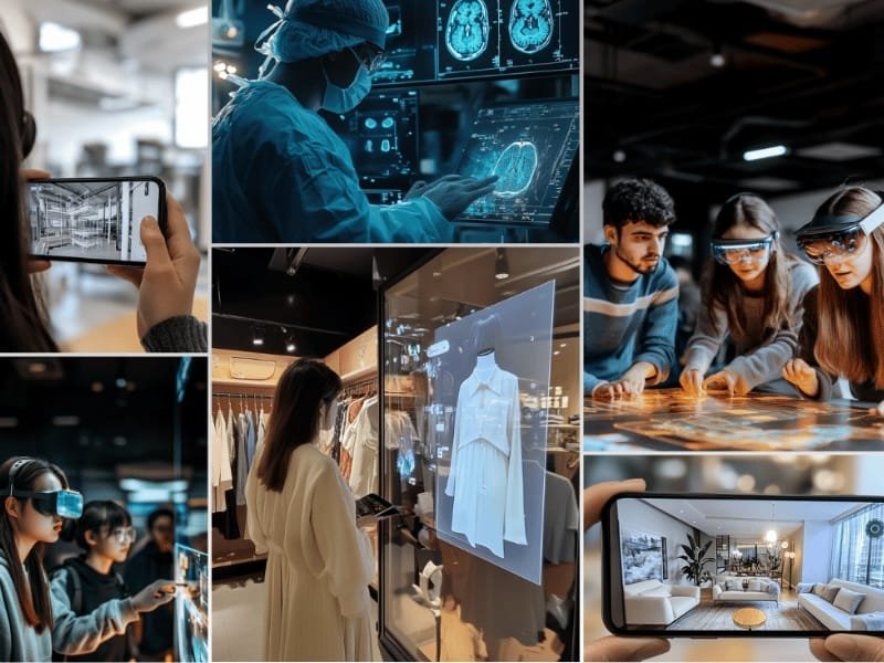 collage of people using ar