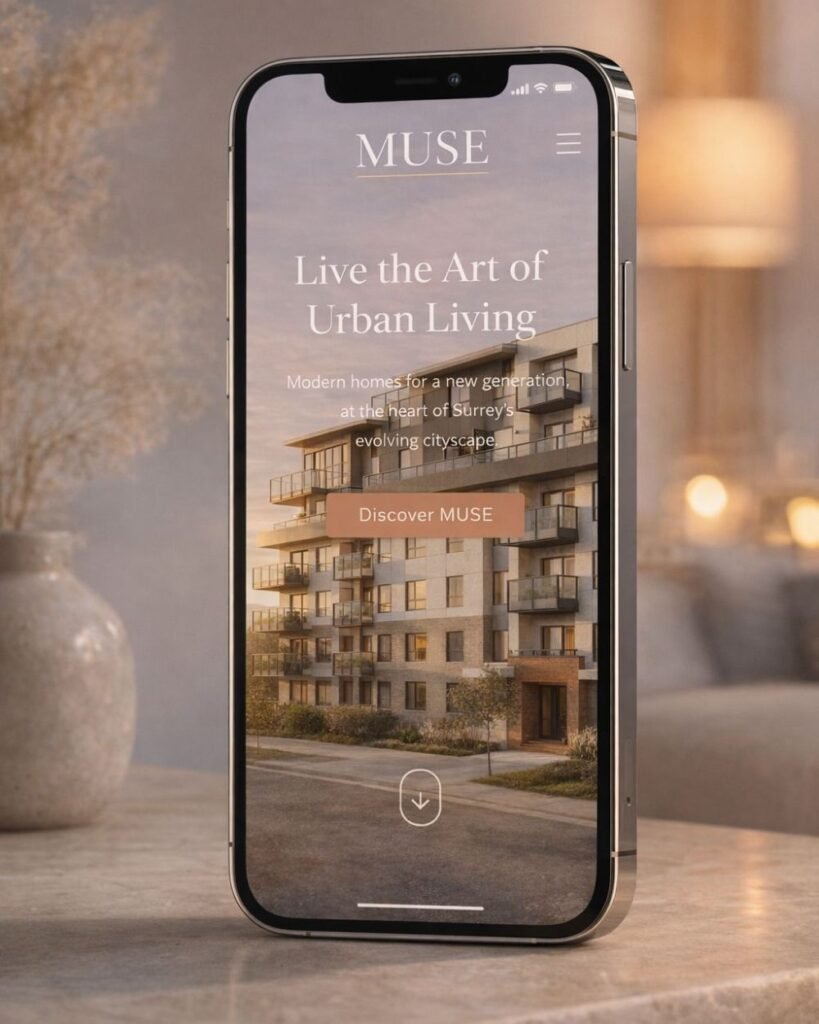 3D rendering of Muse condo, Guildford, Surrey, Vancouver
