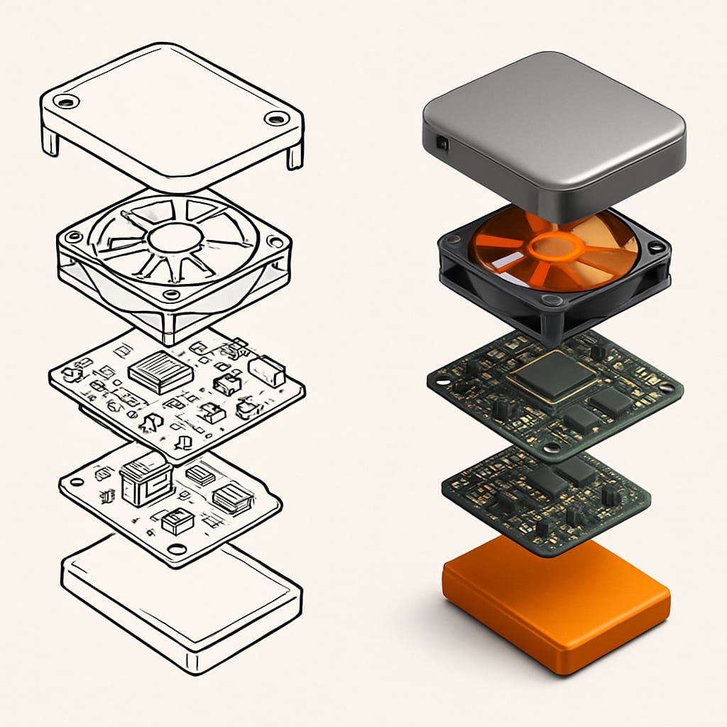 technical illustration chip set