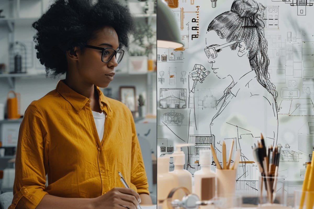A woman using ai to aid the creative process